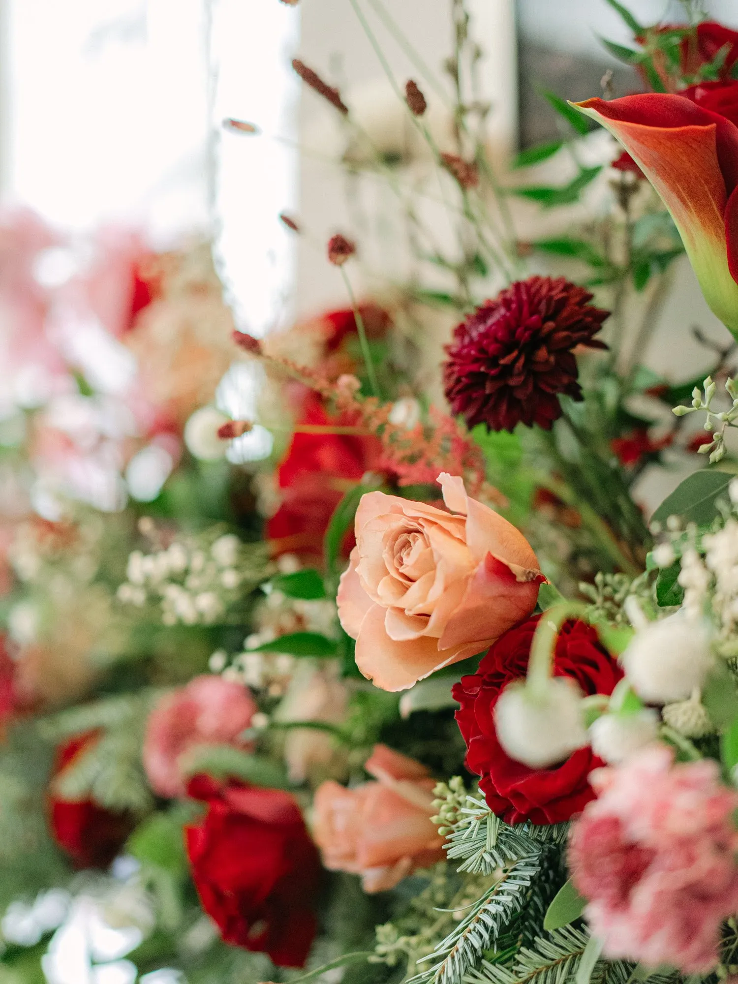 Holiday floral and tabletop design for L’Esprit de Noël