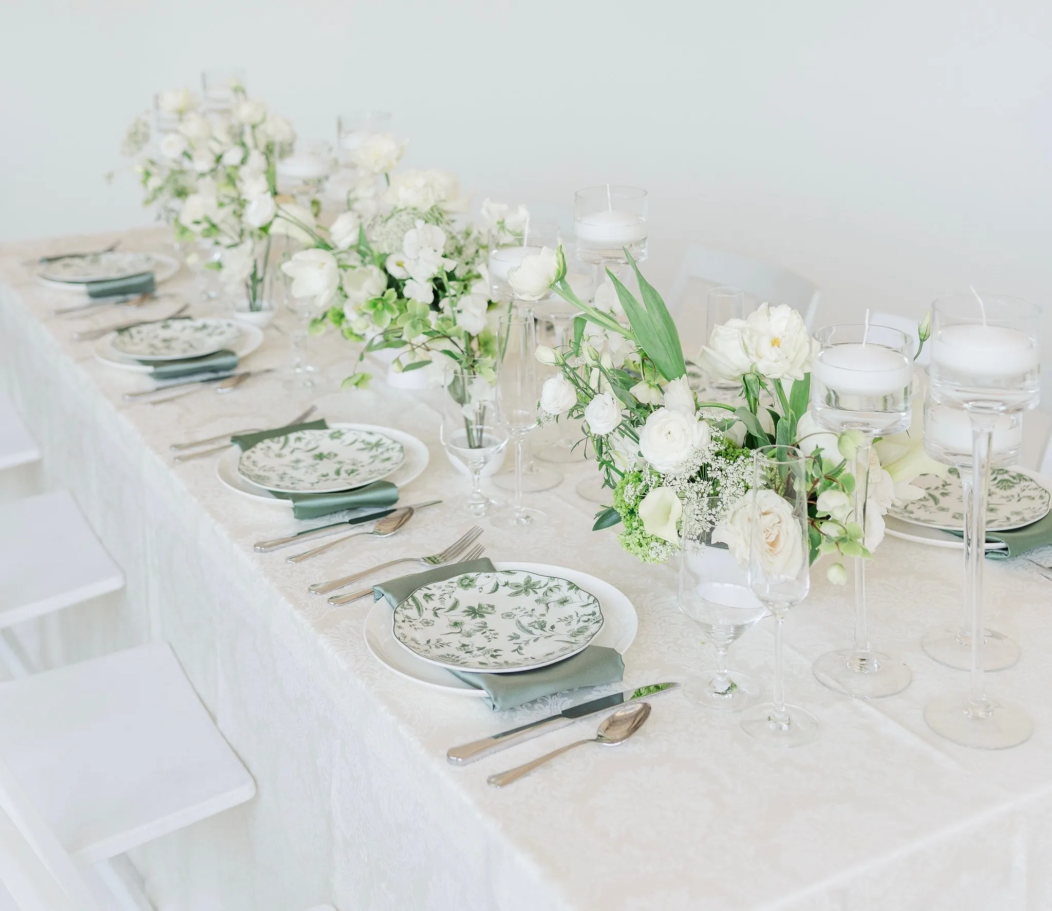 White and chartreuse Realm Denver tablescape, image 2