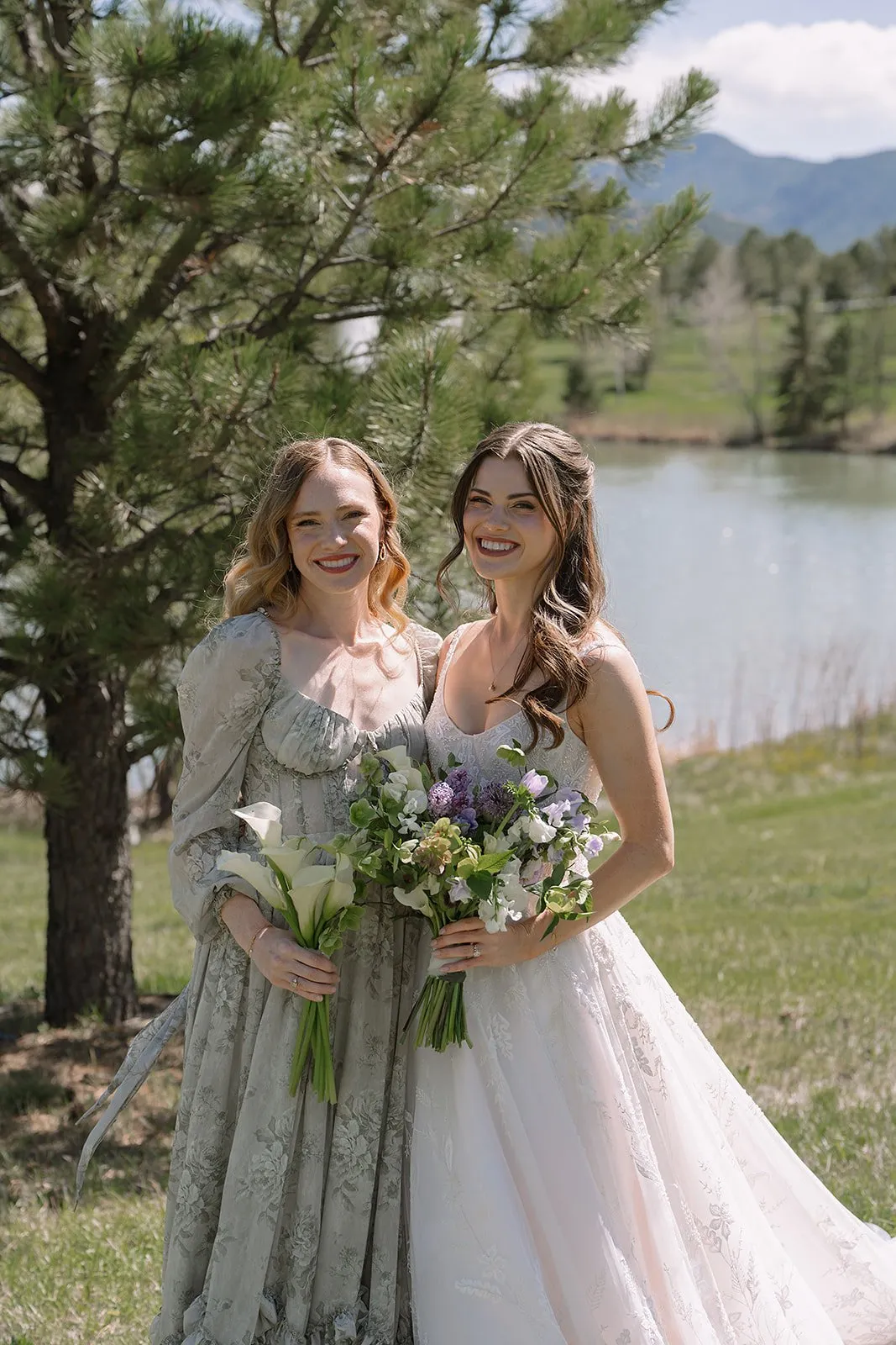 Chartreuse, white, and lilac Spruce Mountain Ranch wedding, image 4