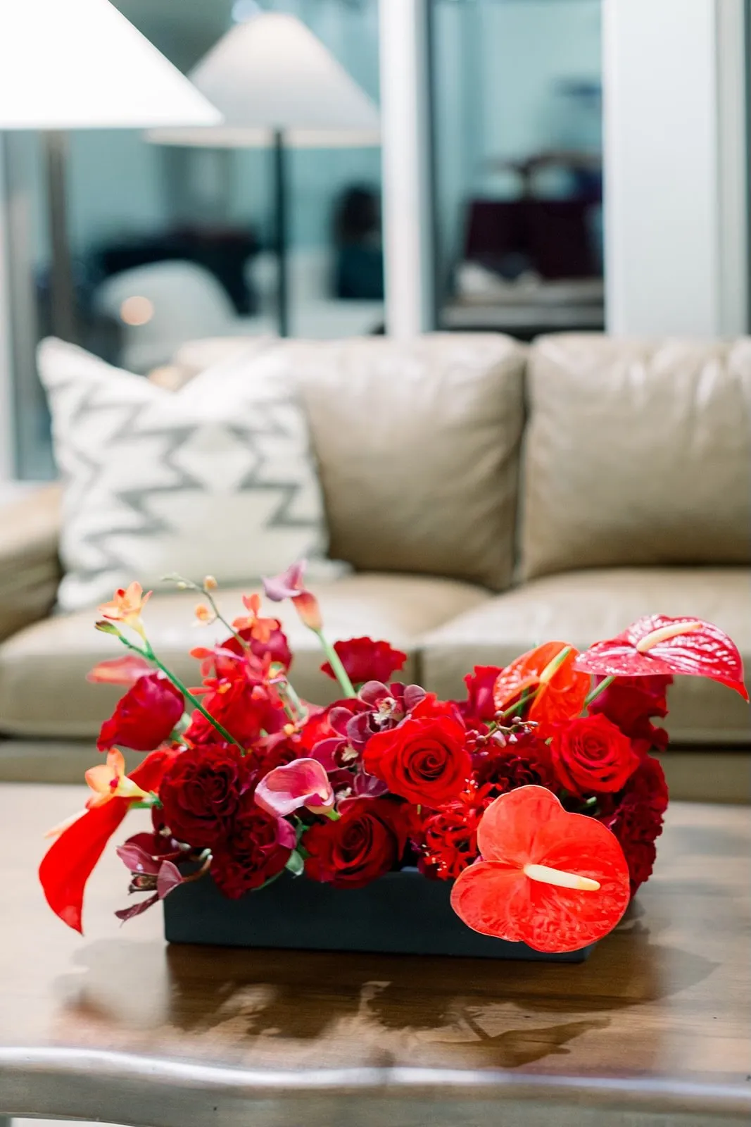 Deep red Ferrari of Denver event flowers, image 5