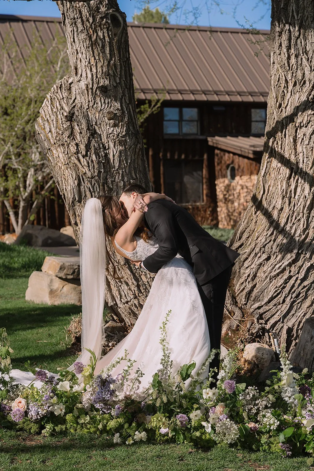 Chartreuse, white, and lilac Spruce Mountain Ranch wedding, image 12