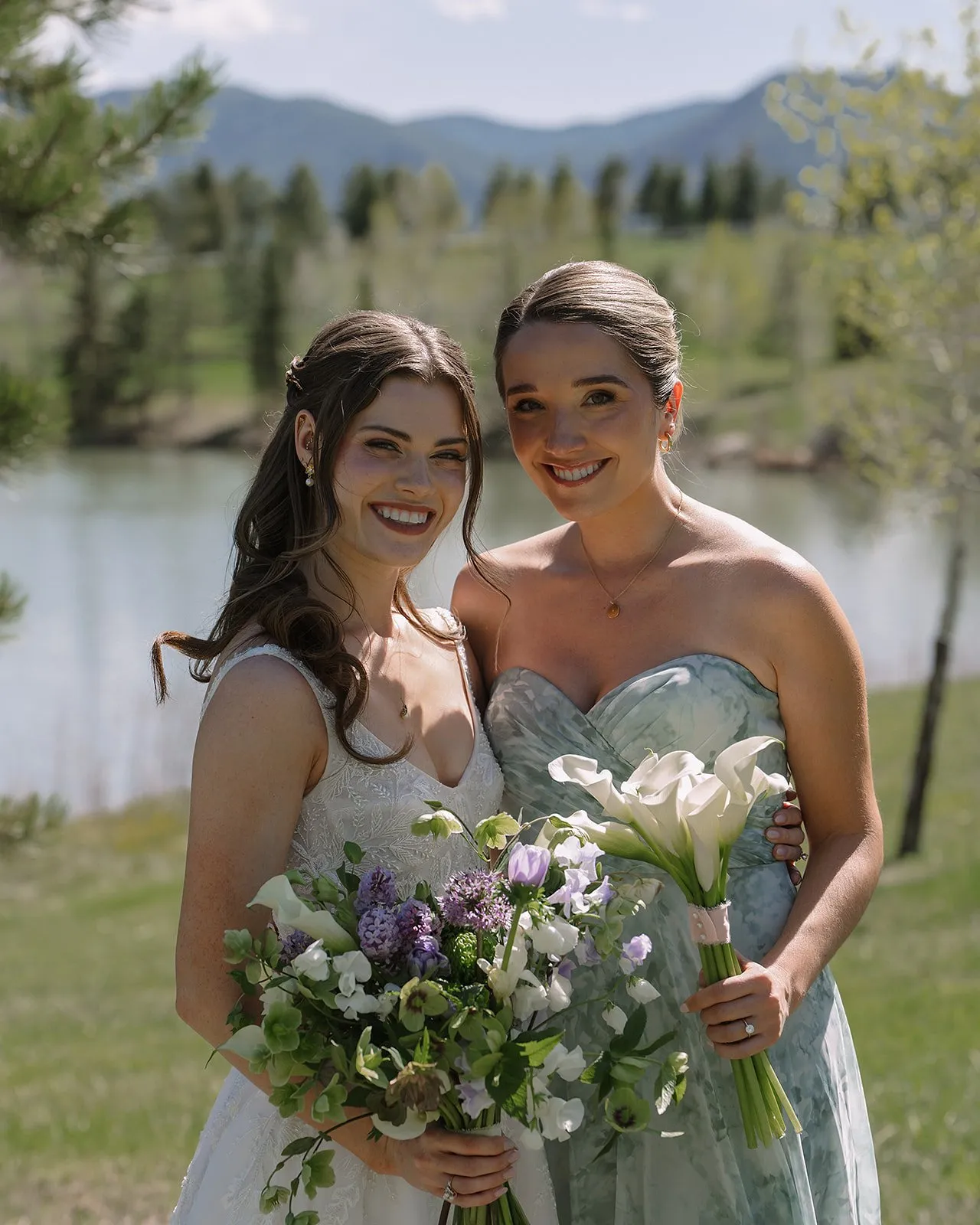 Chartreuse, white, and lilac Spruce Mountain Ranch wedding, image 14