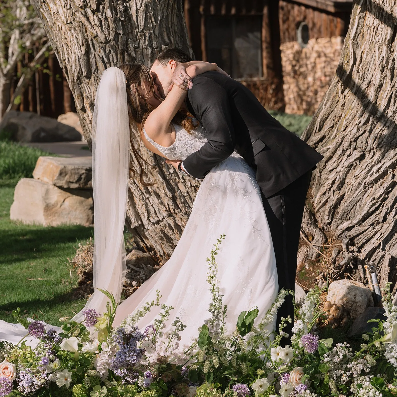 Chartreuse, white, and lilac Spruce Mountain Ranch wedding, image 17