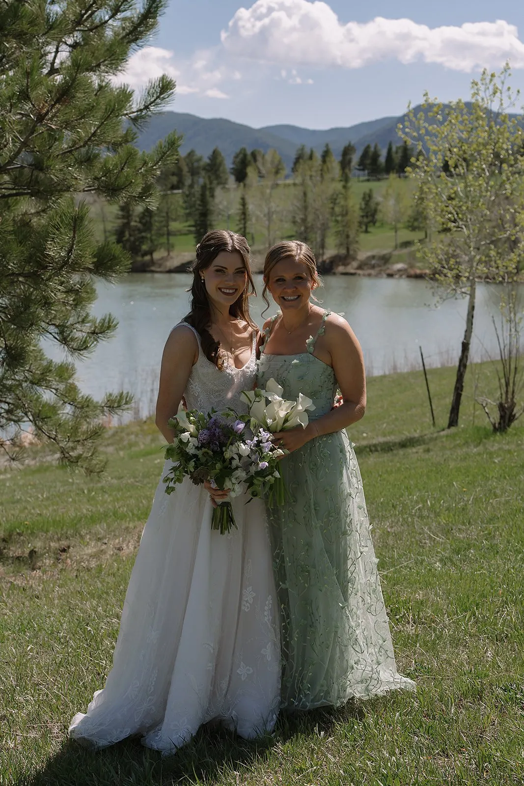 Chartreuse, white, and lilac Spruce Mountain Ranch wedding, image 18