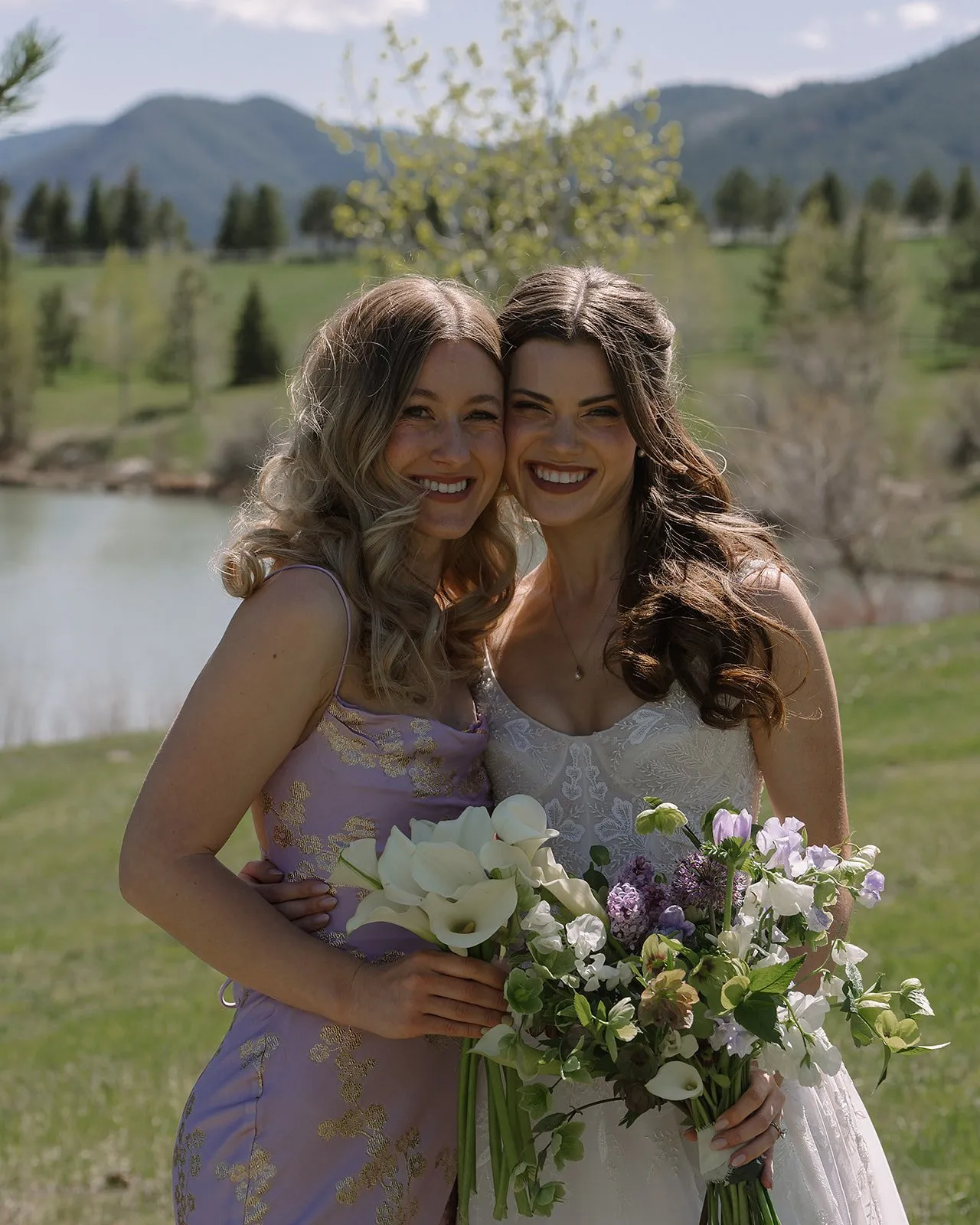 Chartreuse, white, and lilac Spruce Mountain Ranch wedding, image 20
