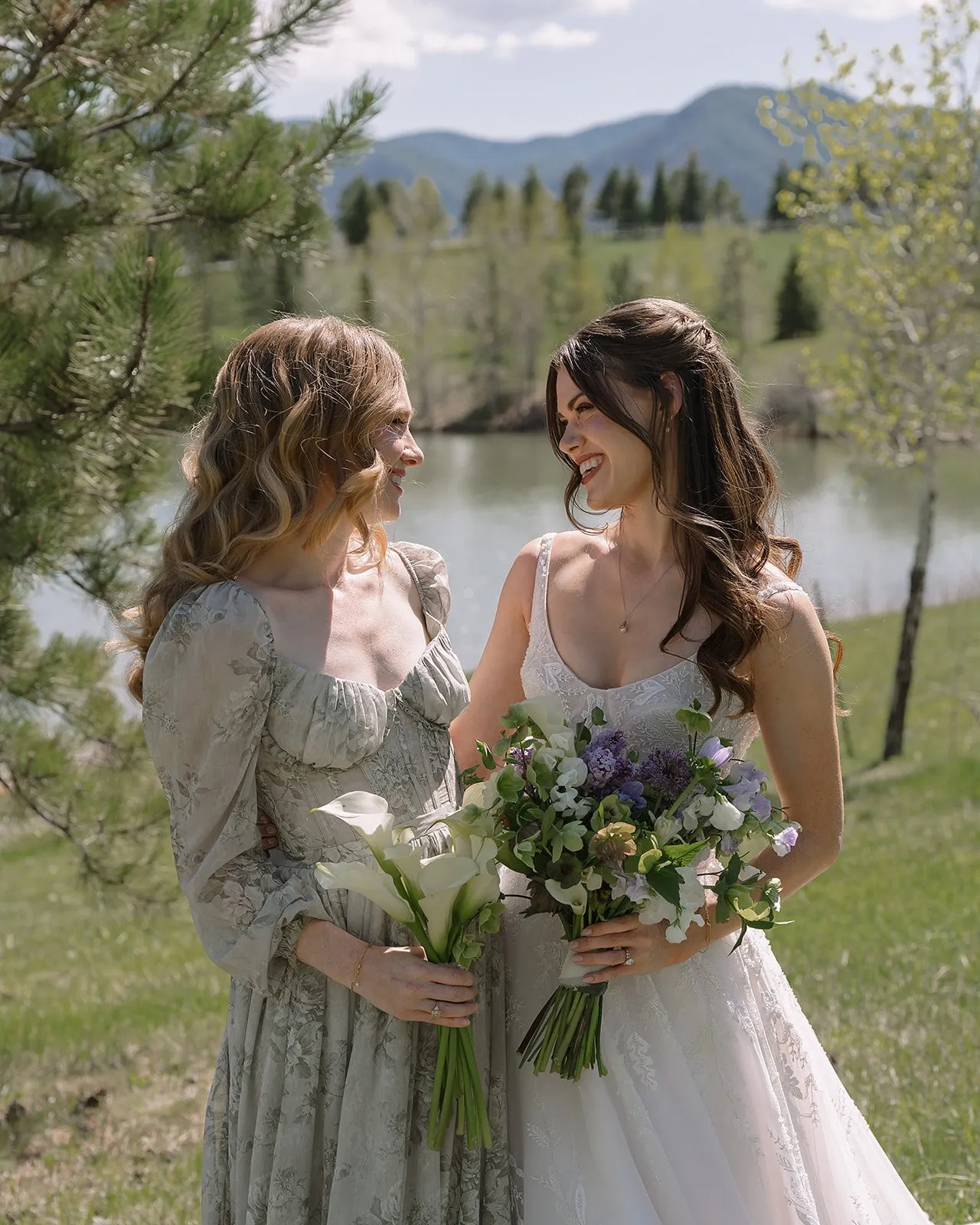 Chartreuse, white, and lilac Spruce Mountain Ranch wedding, image 23