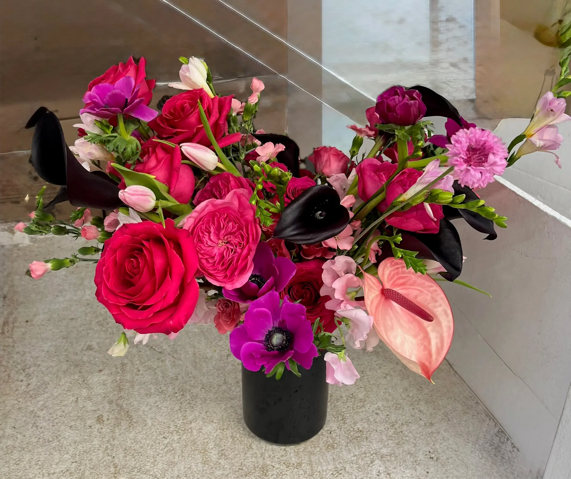 Corporate event floral arrangement